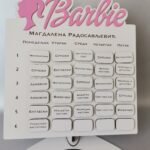 Raspored časova Barbie sa pločicama na magnet